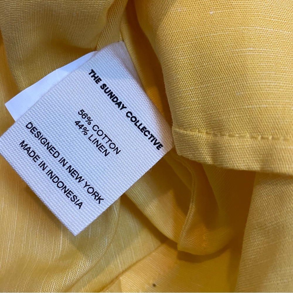 The Sunday Collective Organic Cotton Linen Trench Dress - Daffodil Yellow New 4Y - Picture 5 of 7